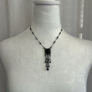 Elegant Black Beaded Necklace